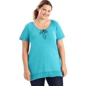 Just My Size Chiffon-Trim Hi-Lo Women's Tunic